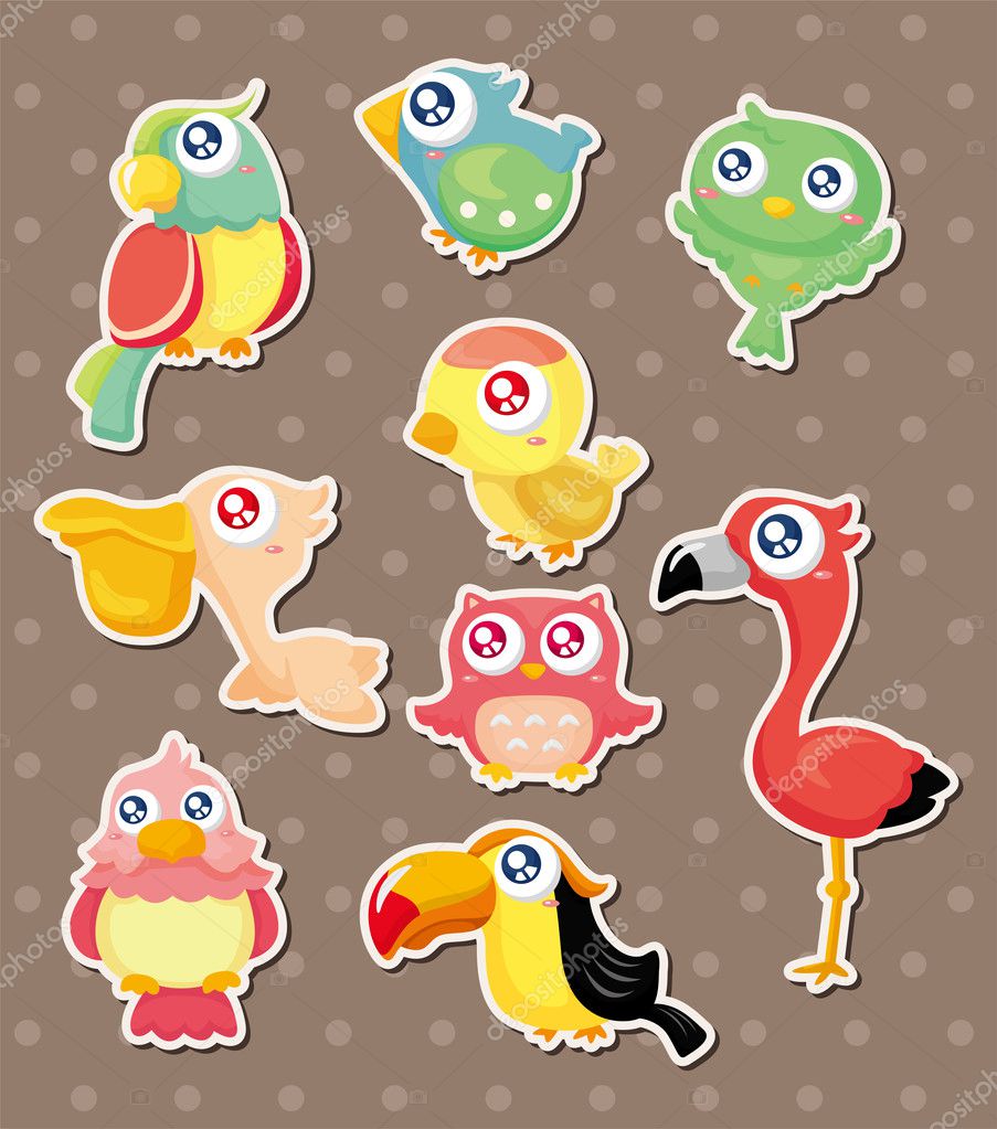 Bird stickers Stock Vector by ©mocoo2003 12138917